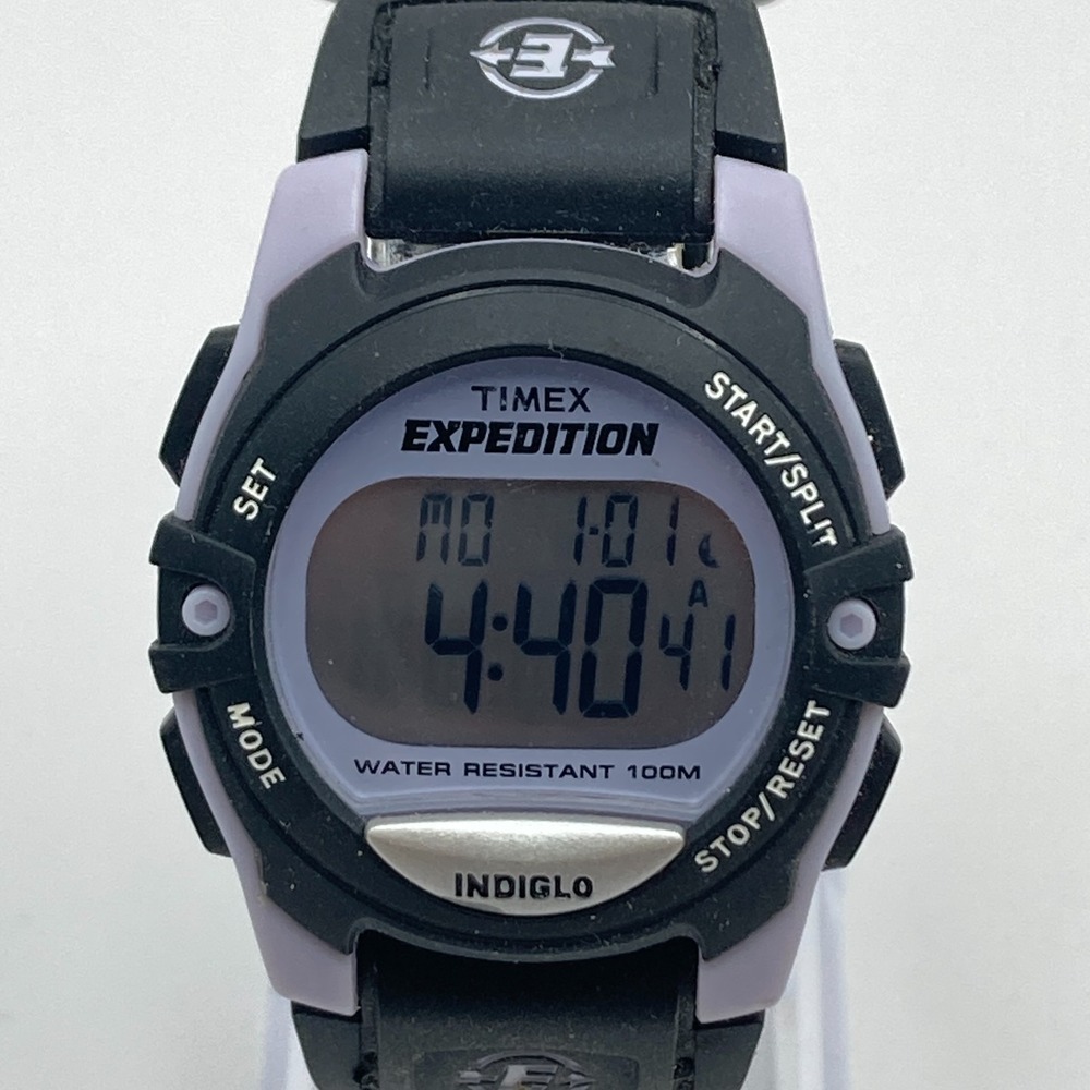 Timex Expedition Watch Women 34mm Purple Black Nylon Date Indiglo New Battery